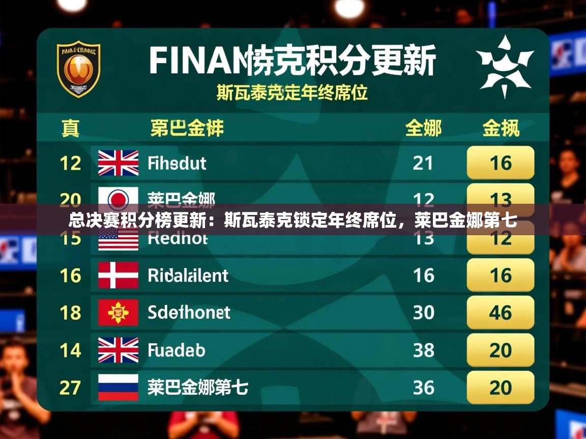 2025米兰体育官网入口总决赛积分榜更新:斯瓦泰克锁定年终席位,莱巴金娜第七